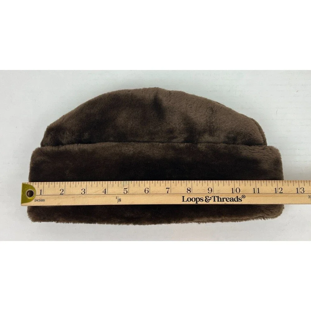 Vtg Large Country Gentleman Winter Faux Fur Trapper Ushanka Hat W/ Ear Coverings